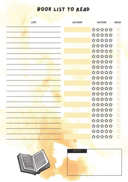 Books to Read Planner