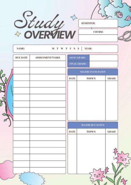 Study Overview Planner
