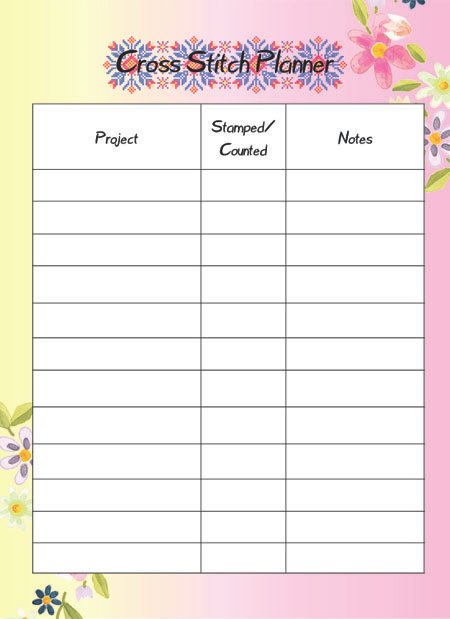 Cross Stitch Project Planner